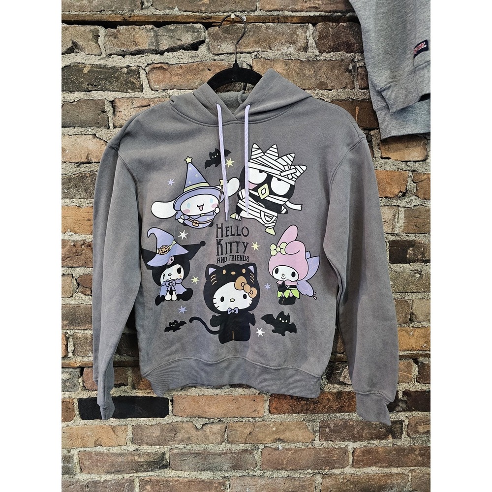 Hello Kitty Hybrid Apparel Hoodie Juniors‎ 00 Gray Halloween Graphic Fleece